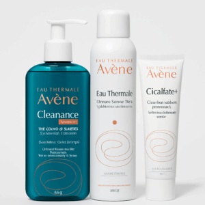 Kit Gel Facial de Limpeza Profunda Avène +Eau Thermale Avène - Água Termal + Creme Reparador Protetor